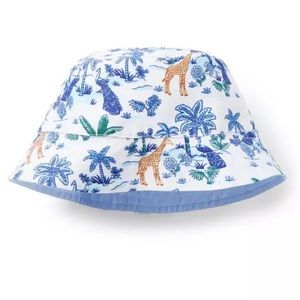 JANIE and JACK SAFARI TOILE RECYCLED REVERSIBLE BUCKET HAT